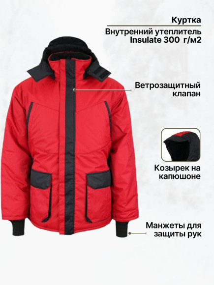 Костюм мужской зимний IFRIT Centaur (Blazer/Fleece) Красный, 60/62-182/188