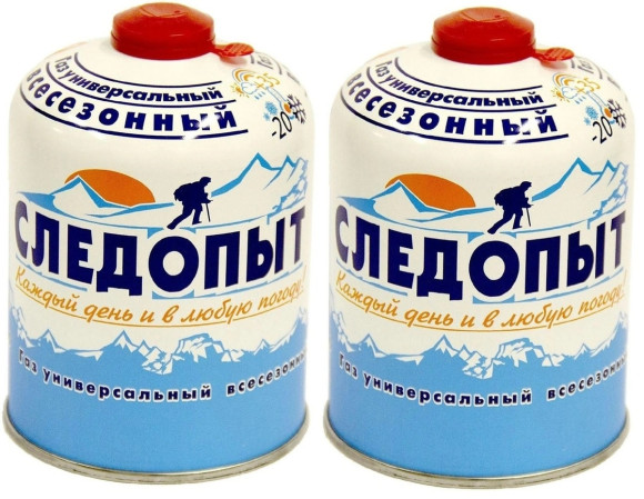 2 шт Газ "Следопыт" 450г, резьба 2 шт Газ "Следопыт" 450г, резьба