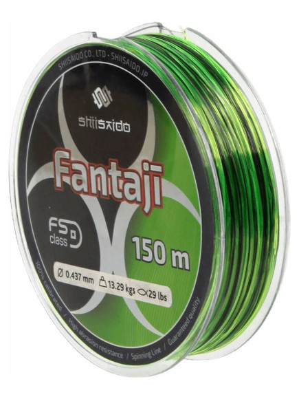Леска "Shii Saido" Fantaji, L-150 м, d-0,181мм, test-2,59 кг, черно/зеленая Леска "Shii Saido" Fantaji, L-150 м, d-0,181мм, test-2,59 кг, черно/зеленая