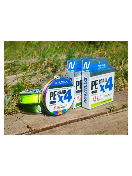 Шнур Nautilus Braid X4 Multicolour d-0.12 6.8кг 1.0PE 135м Шнур Nautilus Braid X4 Multicolour d-0.12 6.8кг 1.0PE 135м