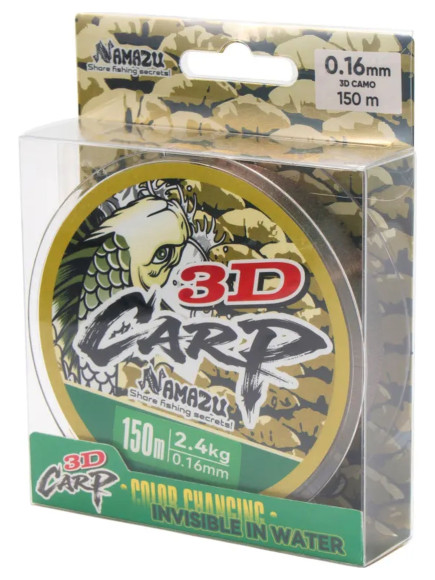 Леска Namazu 3D Carp, L-150 м, d-0,35 мм, test-10 кг, 3D Camo/100/
