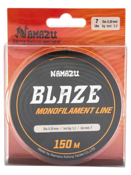 Леска Namazu Blaze, L-150 м, d-0,23 мм, test-4,1 кг, оранжевая/100/ Леска Namazu Blaze, L-150 м, d-0,23 мм, test-4,1 кг, оранжевая/100/