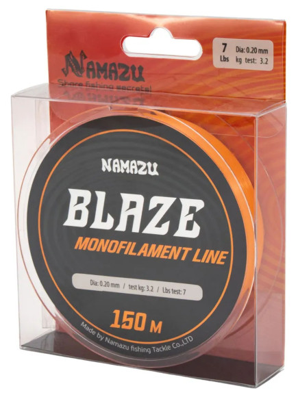 Леска Namazu Blaze, L-150 м, d-0,29 мм, test-6 кг, оранжевая/100/ Леска Namazu Blaze, L-150 м, d-0,29 мм, test-6 кг, оранжевая/100/