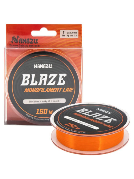 Леска Namazu Blaze, L-150 м, d-0,31 мм, test-7 кг, оранжевая/100/ Леска Namazu Blaze, L-150 м, d-0,31 мм, test-7 кг, оранжевая/100/