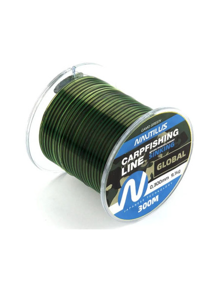 Леска карповая Nautilus Global Camo green 0,30мм.,9,1кг, 300м. Леска карповая Nautilus Global Camo green 0,30мм.,9,1кг, 300м.