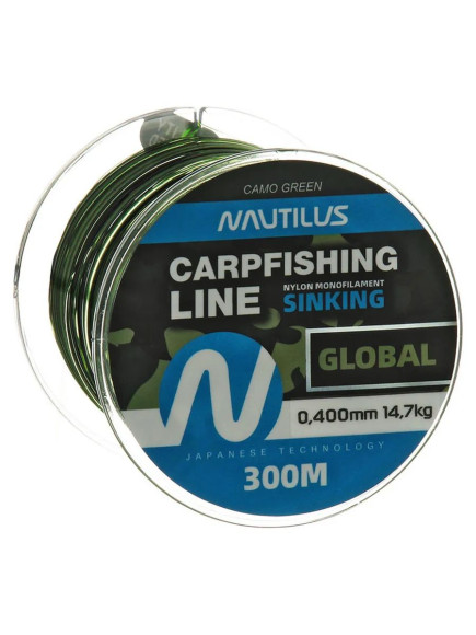 Леска карповая Nautilus Global Camo green 0,30мм.,9,1кг, 300м. Леска карповая Nautilus Global Camo green 0,30мм.,9,1кг, 300м.