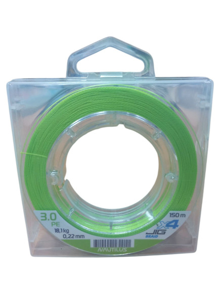 Шнур Nautilus X4 Jig Braid Chartreuse d-0.08мм 4.5кг 0,6PE 150м Шнур Nautilus X4 Jig Braid Chartreuse d-0.08мм 4.5кг 0,6PE 150м