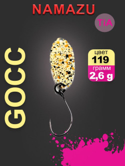 Блесна микроколеб. Namazu Pro TiA Gocce, вес 2,6 г, цвет 119 с/нб/300/ Блесна микроколеб. Namazu Pro TiA Gocce, вес 2,6 г, цвет 119 с/нб/300/
