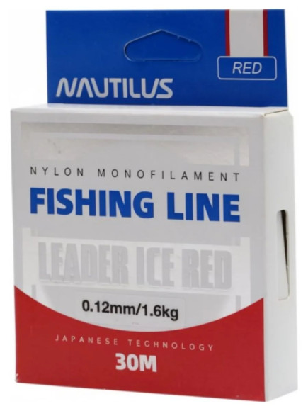 Леска Nautilus Leader Ice 0,10мм.,1,3кг, 30м. red Леска Nautilus Leader Ice 0,10мм.,1,3кг, 30м. red