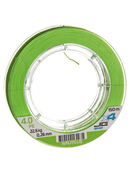 Шнур Nautilus X4 Jig Braid Chartreuse d-0.22мм 18.1кг 3,0PE 150м Шнур Nautilus X4 Jig Braid Chartreuse d-0.22мм 18.1кг 3,0PE 150м