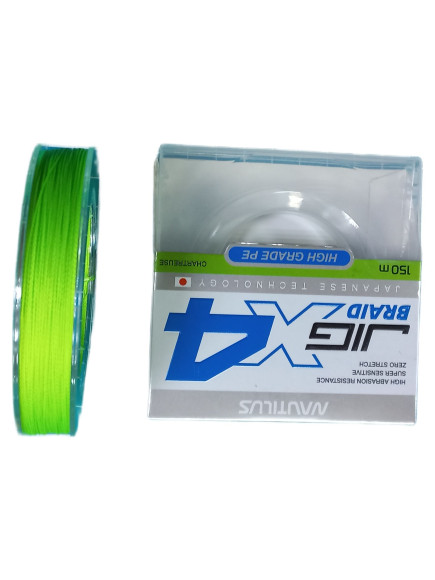 Шнур Nautilus X4 Jig Braid Chartreuse d-0.24мм 20.1кг 3,5PE 150м Шнур Nautilus X4 Jig Braid Chartreuse d-0.24мм 20.1кг 3,5PE 150м