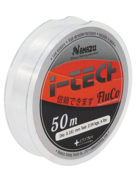 Леска Namazu "I-Tech Fluco", L-50 м, d-0,234 мм, test-4,09 кг, прозрачная/200/ Леска Namazu "I-Tech Fluco", L-50 м, d-0,234 мм, test-4,09 кг, прозрачная/200/