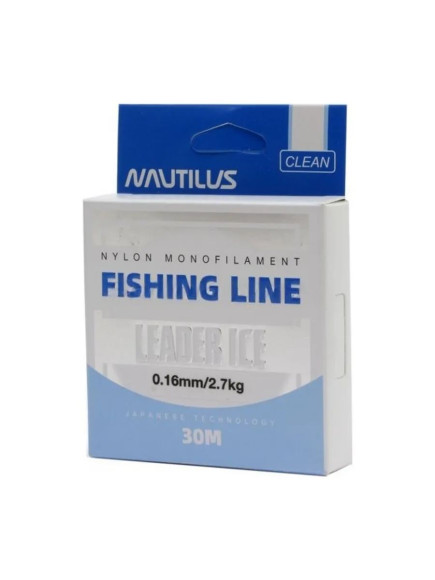 Леска Nautilus Leader Ice 0,16мм.,2,7кг, 30м.clean Леска Nautilus Leader Ice 0,16мм.,2,7кг, 30м.clean