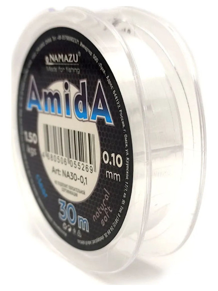 Леска Namazu "Amida", L-30 м, d-0,25 мм, test-7,00 кг, прозрачная (уп. 10 шт.)/600/ Леска Namazu "Amida", L-30 м, d-0,25 мм, test-7,00 кг, прозрачная (уп. 10 шт.)/600/