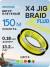 Шнур Nautilus X4 Jig Braid Fluoro Yellow d-0.18мм 13.2кг 2,0PE 150м