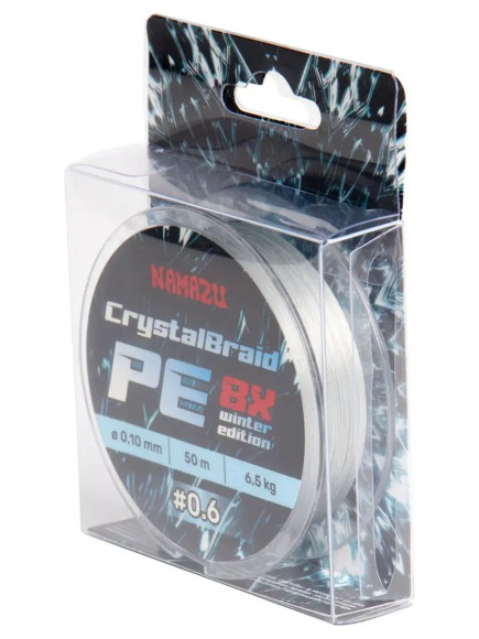 Шнур плетеный Namazu CrystalBraid PE 8Х, #1.2, L-50 м, d-0,16 мм, test-15,5 кг, серый Шнур плетеный Namazu CrystalBraid PE 8Х, #1.2, L-50 м, d-0,16 мм, test-15,5 кг, серый