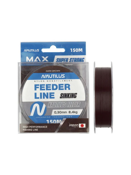 Леска фидерная Nautilus Feeder sinking 0,18мм.,3,5кг, 150м.dark brown