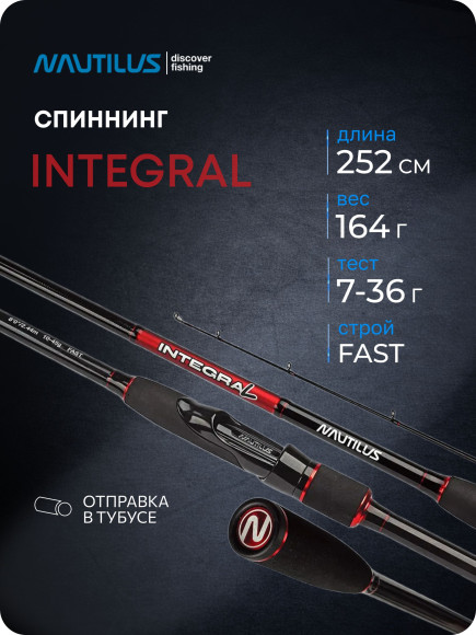 Спиннинг Nautilus Integral ITL-832MMH 252см 7-36гр Спиннинг Nautilus Integral ITL-832MMH 252см 7-36гр