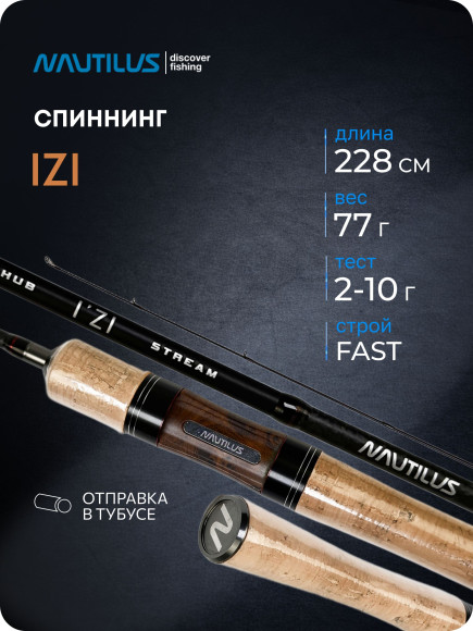Спиннинг Nautilus Izi NIS-762L 228см 2-10гр NEW Спиннинг Nautilus Izi NIS-762L 228см 2-10гр NEW