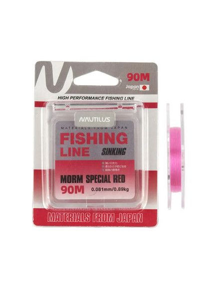 Леска Nautilus Toray MORM Special 0,112мм.,1,91кг, 90м.red