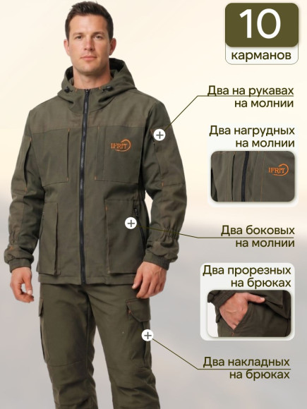 Костюм тройка Элементаль Hronos (Cтаут) Хаки (56/58-170/176) Костюм тройка Элементаль Hronos (Cтаут) Хаки (56/58-170/176)